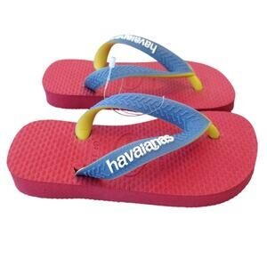 Havaianas NEW Top Blue & Red Flip-Flops Youth Toddler Children Kids US 7/8C